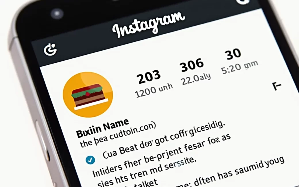 Mobile phone displaying a restaurant's Instagram profile with one bio link available